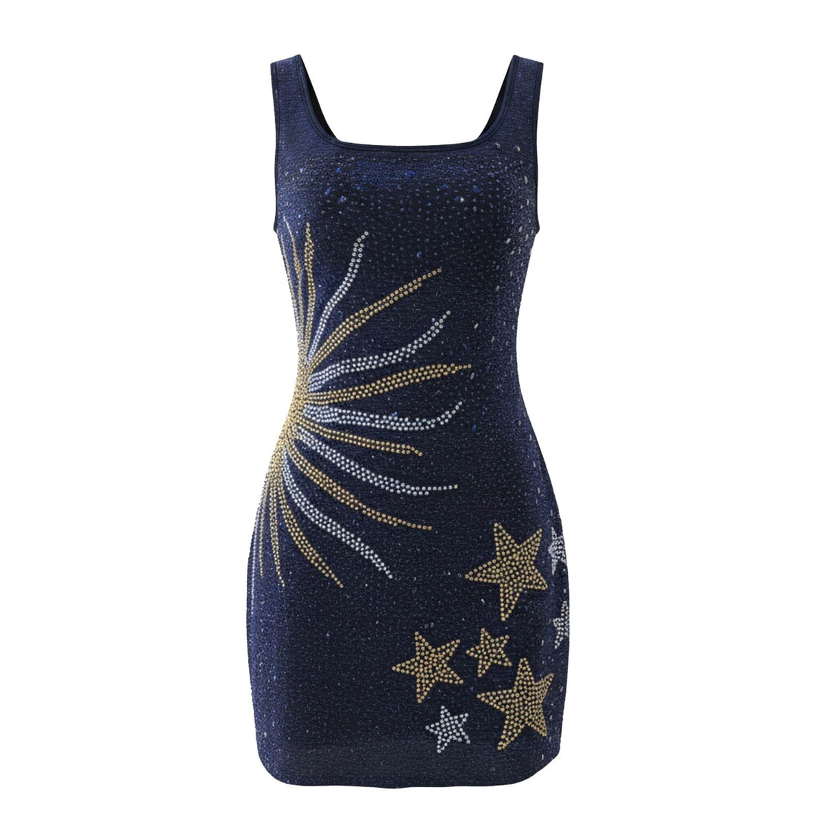 thumbnail image 7 of Women's Spaghetti Strap Beaded Midi Dress, Summer Casual Beach Dress with Rhinestone Details, Flowy Comfortable Elegant Daytime Dress for City Outings(Blue,L), 7 of 7
