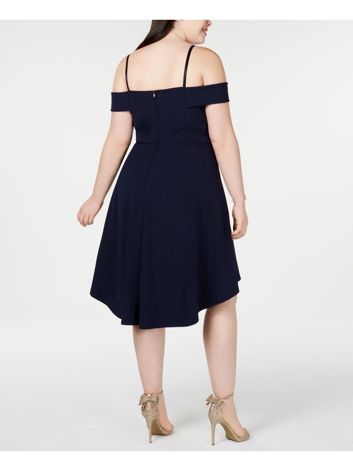 thumbnail image 2 of CITY STUDIO Womens Navy Spaghetti Strap Midi Fit + Flare Formal Dress Plus 24W, 2 of 4