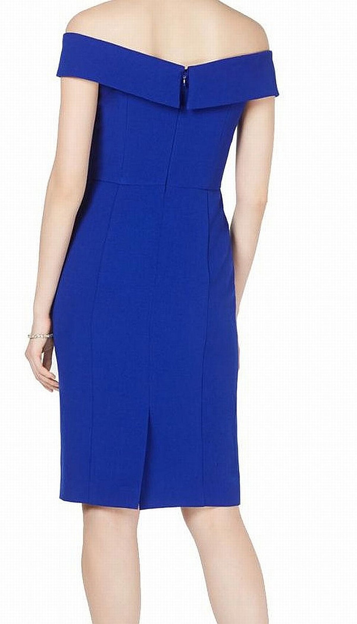 thumbnail image 2 of VINCE CAMUTO Womens Blue Short Sleeve Knee Length Cocktail Dress Size: 6, 2 of 4