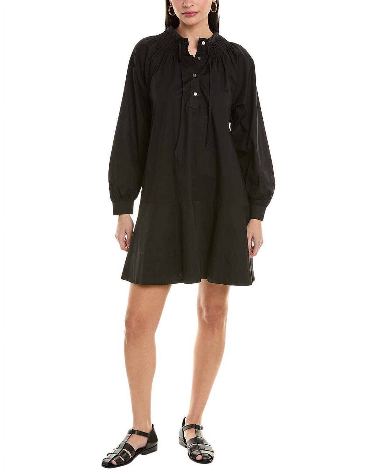 thumbnail image 3 of ALPHA STUDIO womens Shirred Mini Dress, 40, Black, 3 of 4