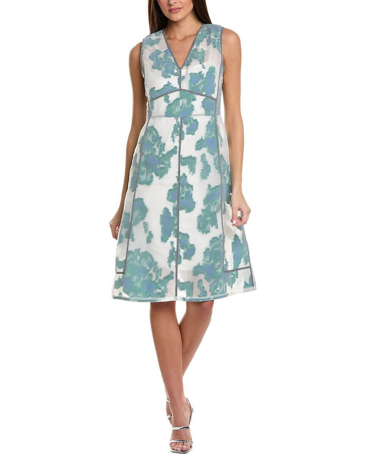 thumbnail image 1 of 3.1 Phillip Lim womens Abstract Daisy Fil Coupe Silk-Blend Midi Dress, 2, 1 of 3