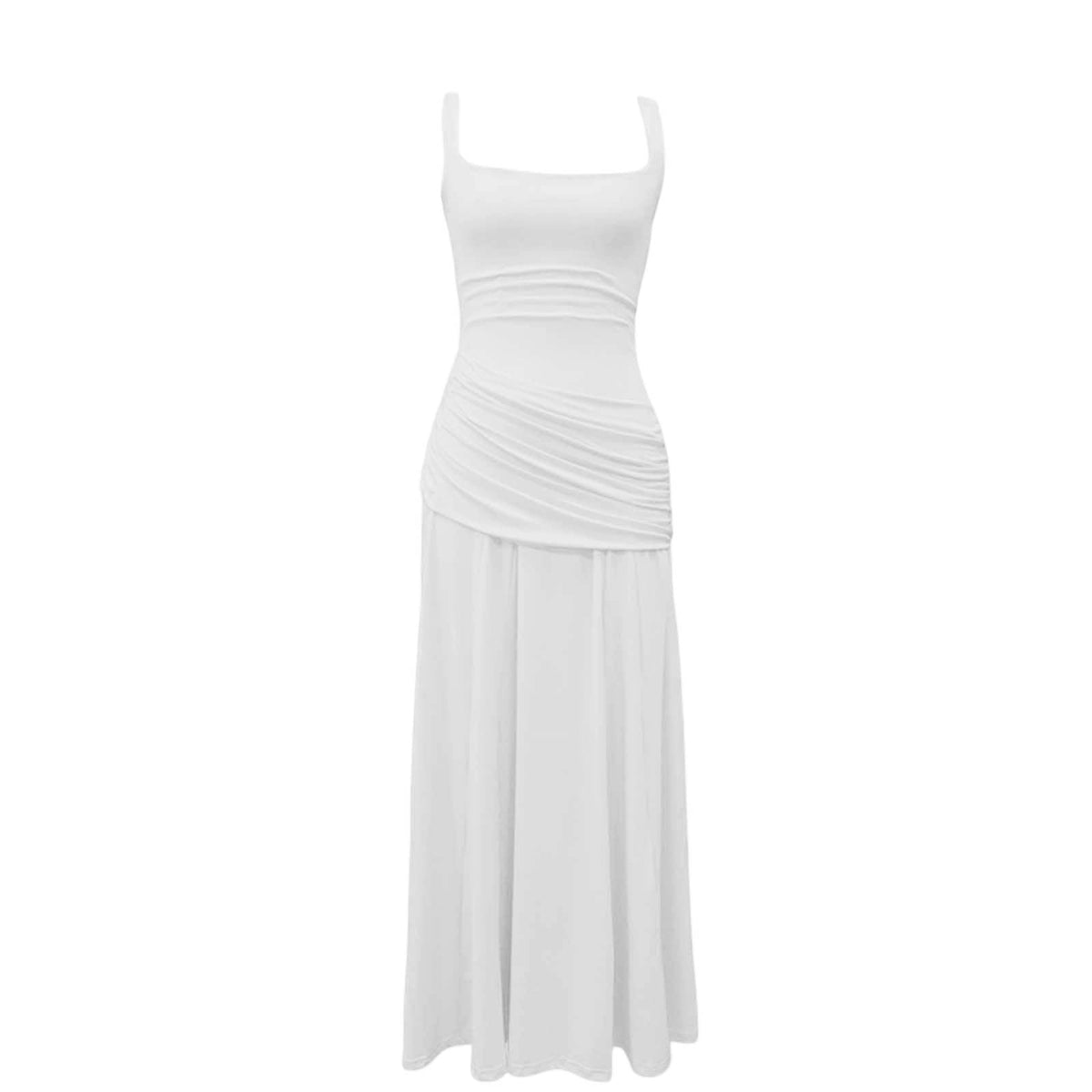 thumbnail image 5 of Women's Evening Gown,Square Neck Ruched A-Line Maxi and Sleeveless Tank Formal Dress for Bridesmaid & Wedding Guest, 5 of 6