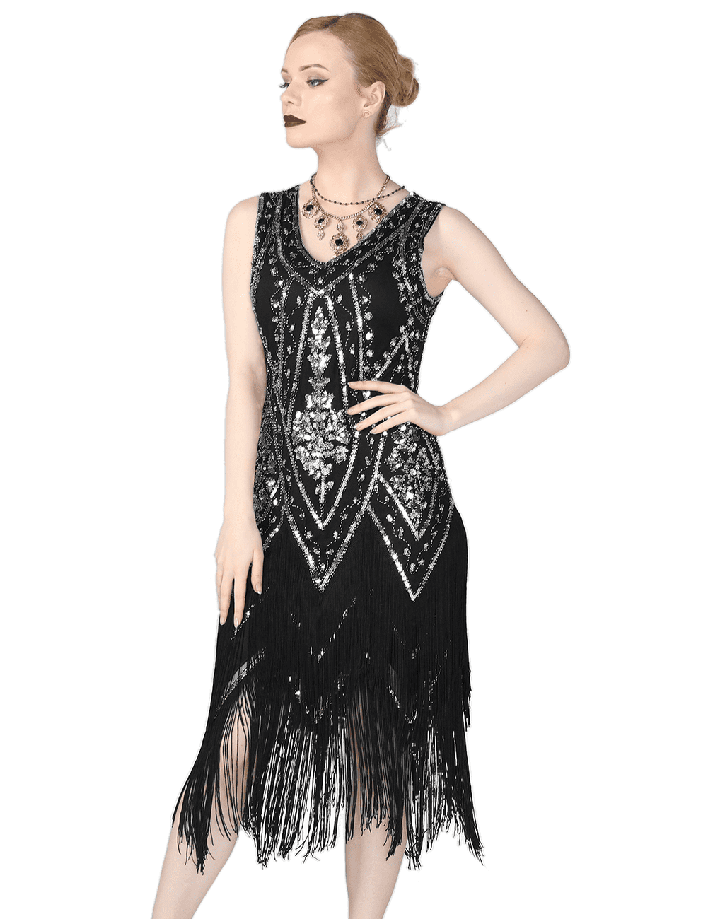 thumbnail image 6 of PrettyGuide Women's 1920s Flapper Dress Vintage Swing Fringed Gatsby Roaring 20s Dress, 6 of 6