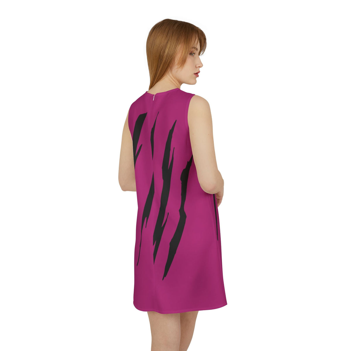thumbnail image 4 of Effete Feline Claw Marks Scratch A-line Sleeveless Dress (AOP), 4 of 6