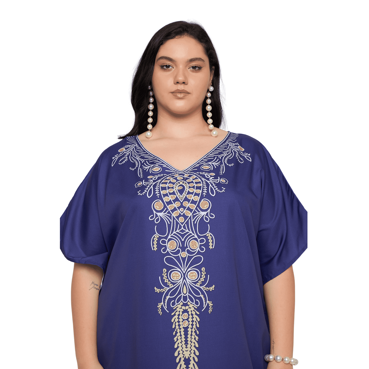 thumbnail image 4 of Oussum Plus Size Caftan Dress for Women Summer Beach Caftan Swimsuit Cover up Long Maxi Dress Fits 1X to 3X, 4 of 7
