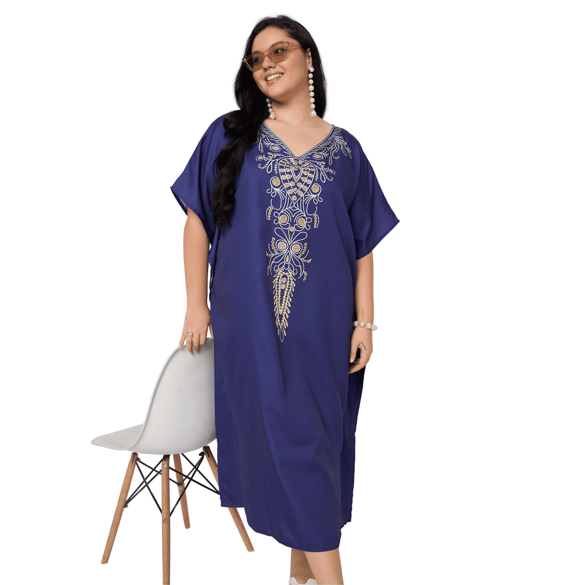thumbnail image 7 of Oussum Plus Size Caftan Dress for Women Summer Beach Caftan Swimsuit Cover up Long Maxi Dress Fits 1X to 3X, 7 of 7