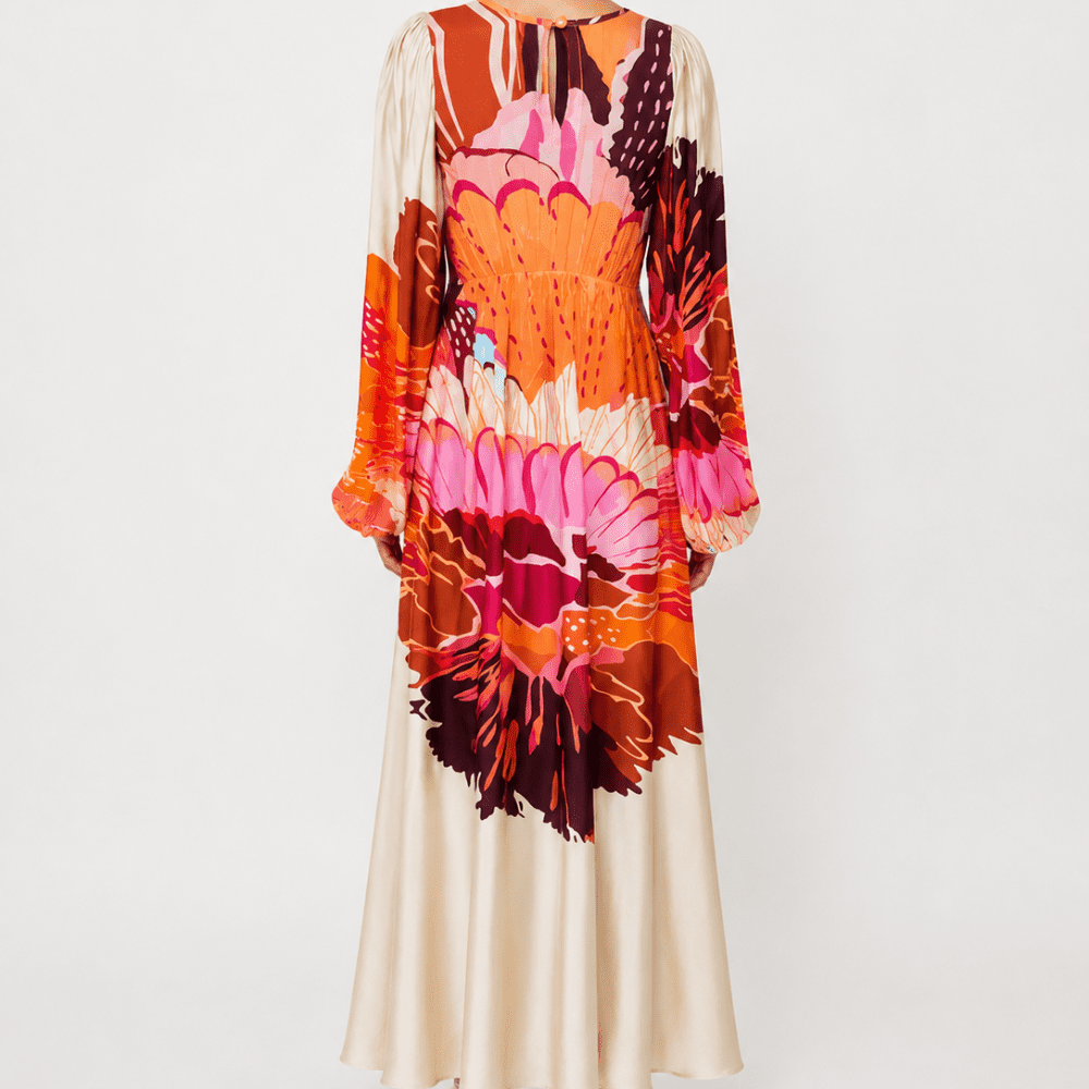 thumbnail image 5 of POPPI Women's Anthea Floral Print A-Line Midi Dress, Full Sleeves, Size M, 5 of 7