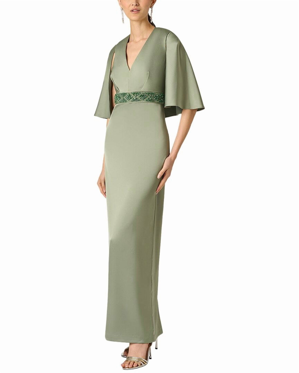 thumbnail image 3 of Aidan Mattox womens Crepe Back Satin Long Dress, 10, 3 of 4