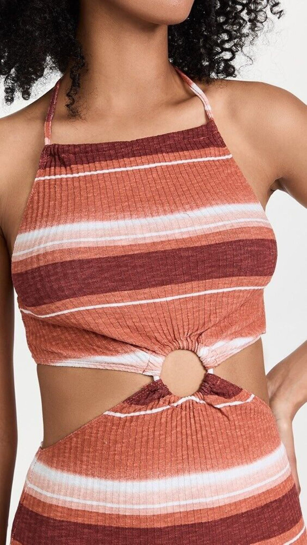 thumbnail image 4 of BB Dakota Disco Dream Dress Women's Small Orange Cotton Blend Cutout JDM900, 4 of 5