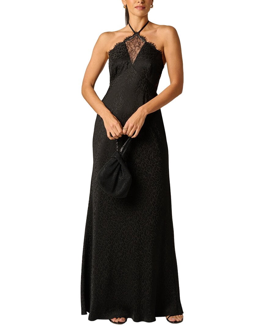 thumbnail image 1 of Adrianna Papell womens Woven Jacquard Long Dress, 8, Black, 1 of 4