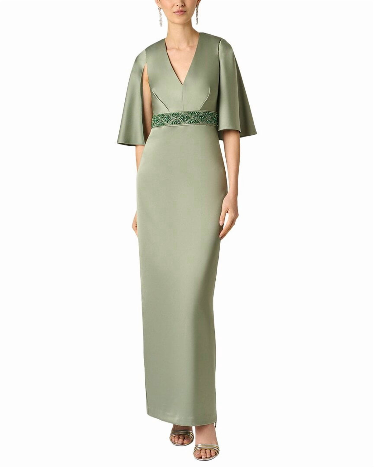 thumbnail image 1 of Aidan Mattox womens Crepe Back Satin Long Dress, 10, 1 of 4