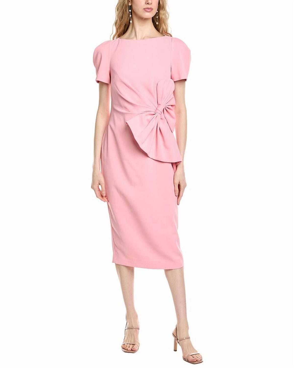 thumbnail image 1 of Badgley Mischka womens Side Bow Cocktail Dress, 0, Red, 1 of 4