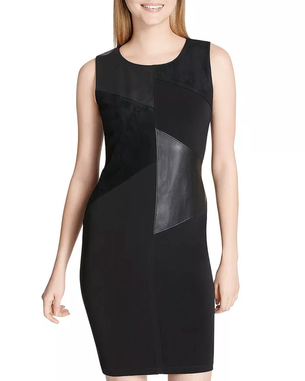 thumbnail image 1 of Calvin Klein Mixed Media Patchwork Dress-Women Size 16, 1 of 2