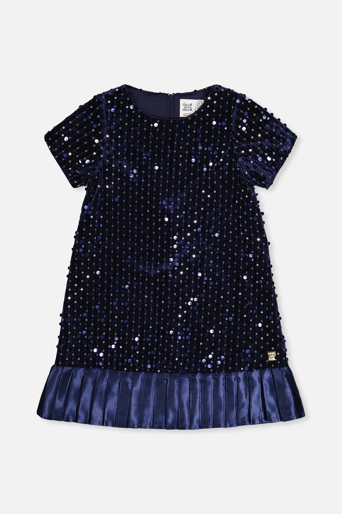 thumbnail image 1 of Deux Par Deux Girl Short Sleeve A-Line Dress Dark Blue, 1 of 6