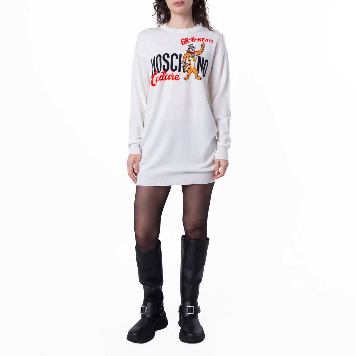 thumbnail image 1 of Moschino x Kellogg's Tony the Tiger Graphic Sweater Dress, Size XX-Small, 1 of 1