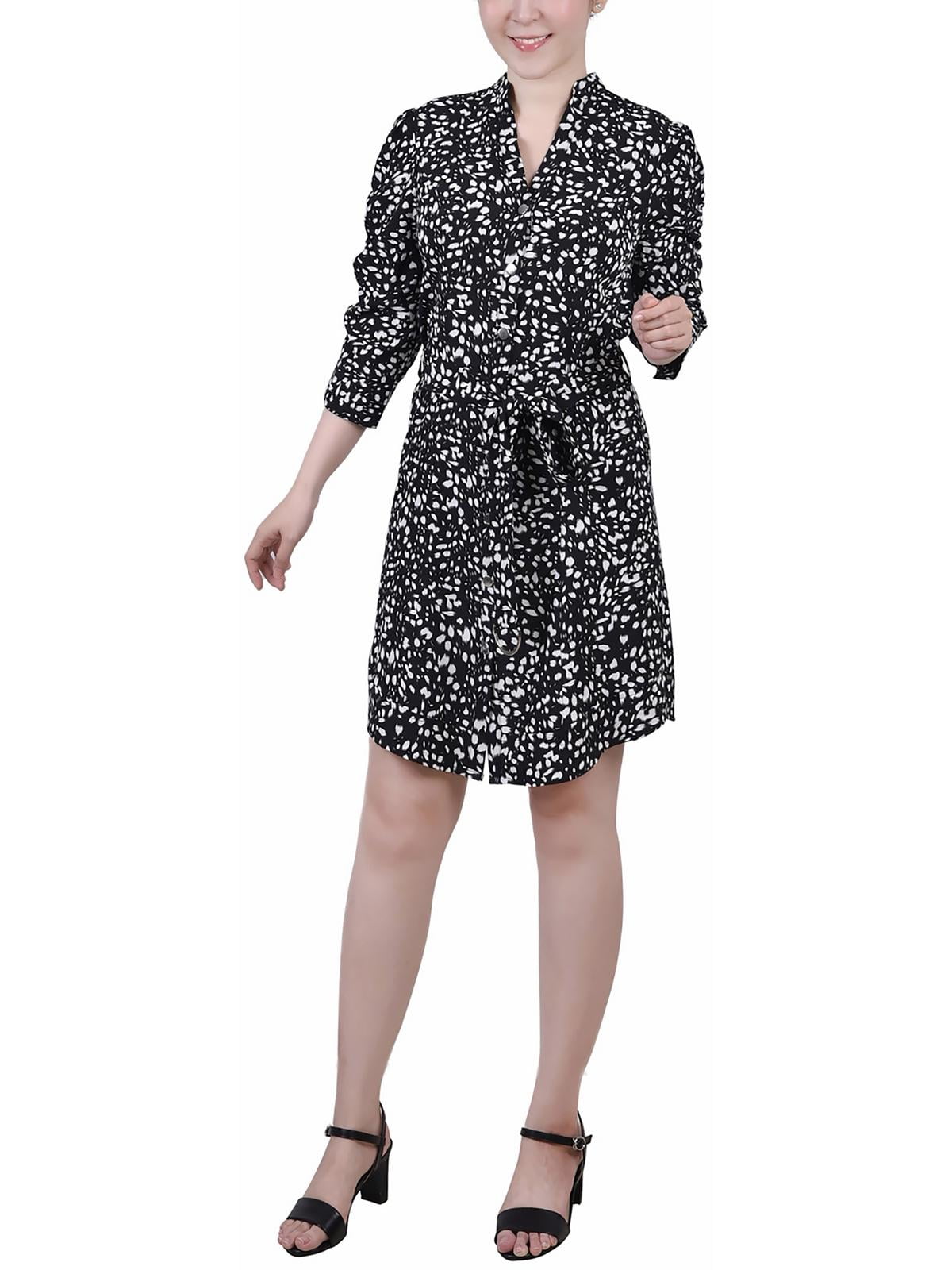 thumbnail image 1 of NY Collection Womens Petites Office Professional Shirtdress, 1 of 1