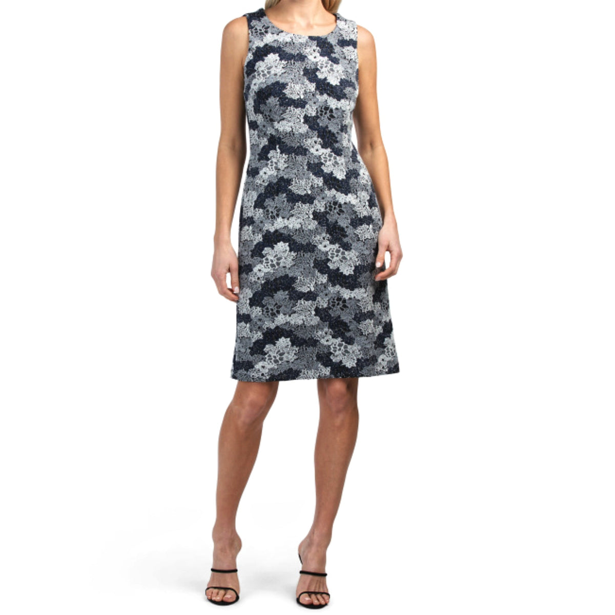 thumbnail image 1 of Premise Women's Floral Crochet Sleeveless Mini Dress-Blue / S, 1 of 5