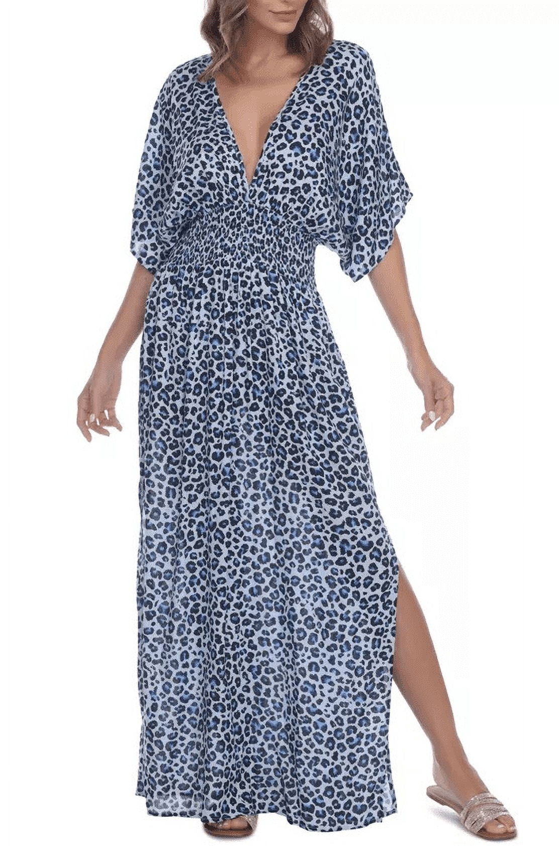 thumbnail image 1 of Printed Cover-Up Dress Blue S, 1 of 3