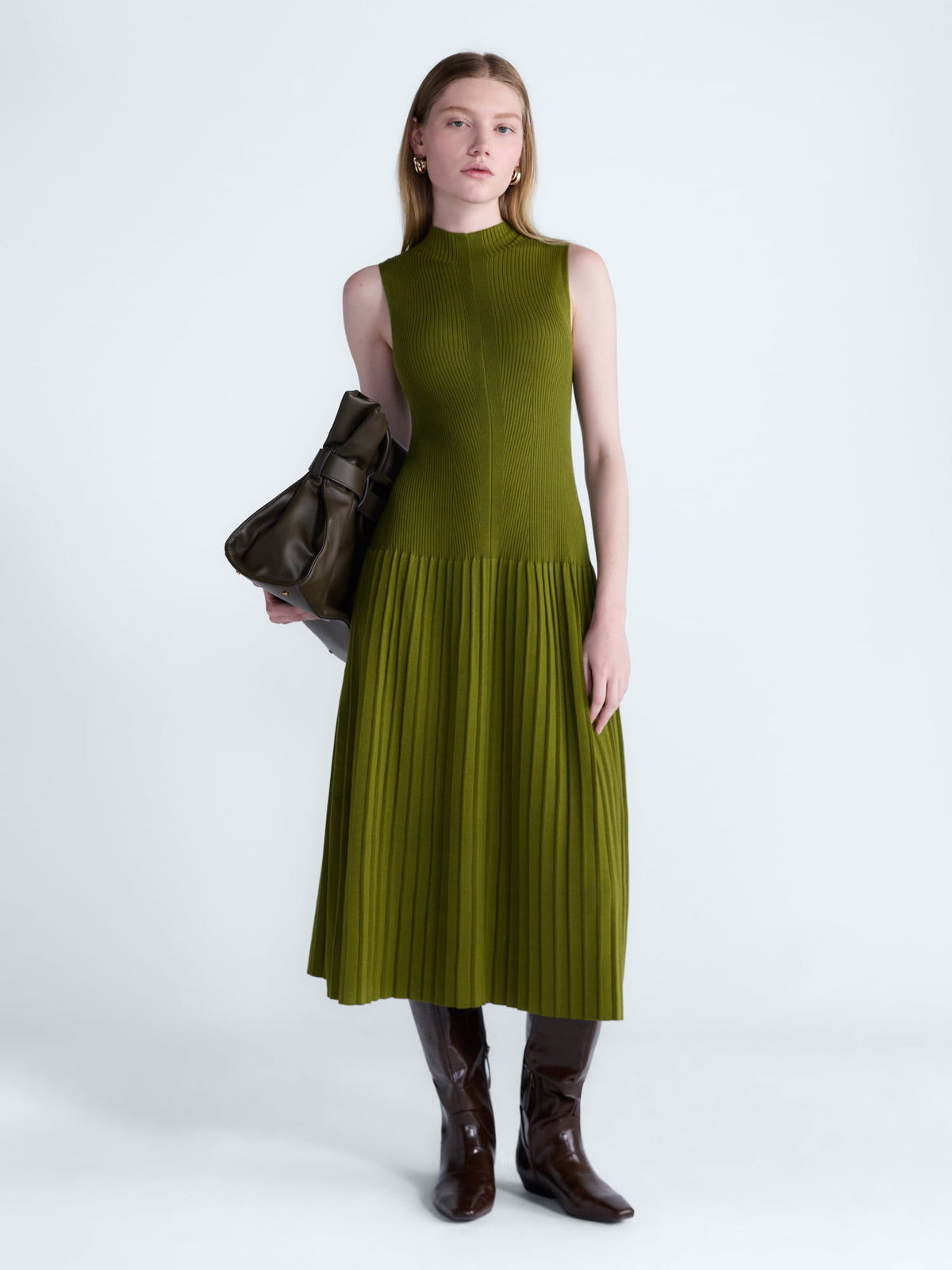 thumbnail image 1 of Scoop Women's and Women's Plus Mock Neck Midi Sweater Dress, Size XS-4X, 1 of 8