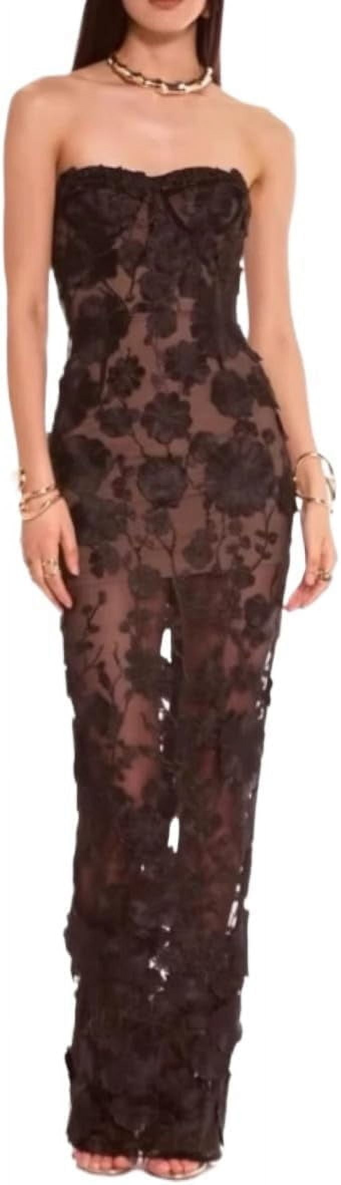 thumbnail image 1 of Three-Dimensional Flower Dress Sheath French Light Luxury Senior Celebrity Banquet Gowns, 1 of 1