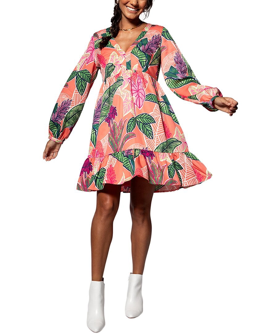thumbnail image 1 of Tori Richard womens Hana Babydoll Dress, 4, Orange, 1 of 2