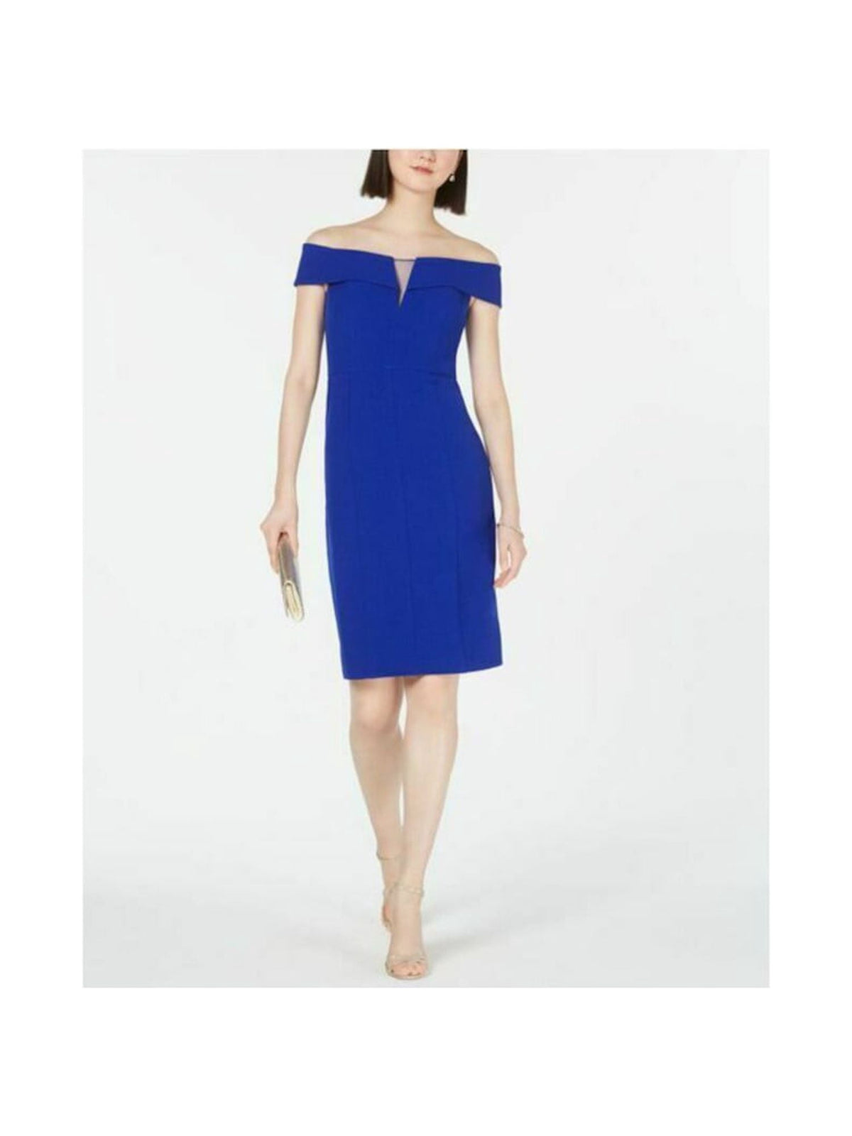 thumbnail image 1 of VINCE CAMUTO Womens Blue Short Sleeve Knee Length Cocktail Dress Size: 6, 1 of 4