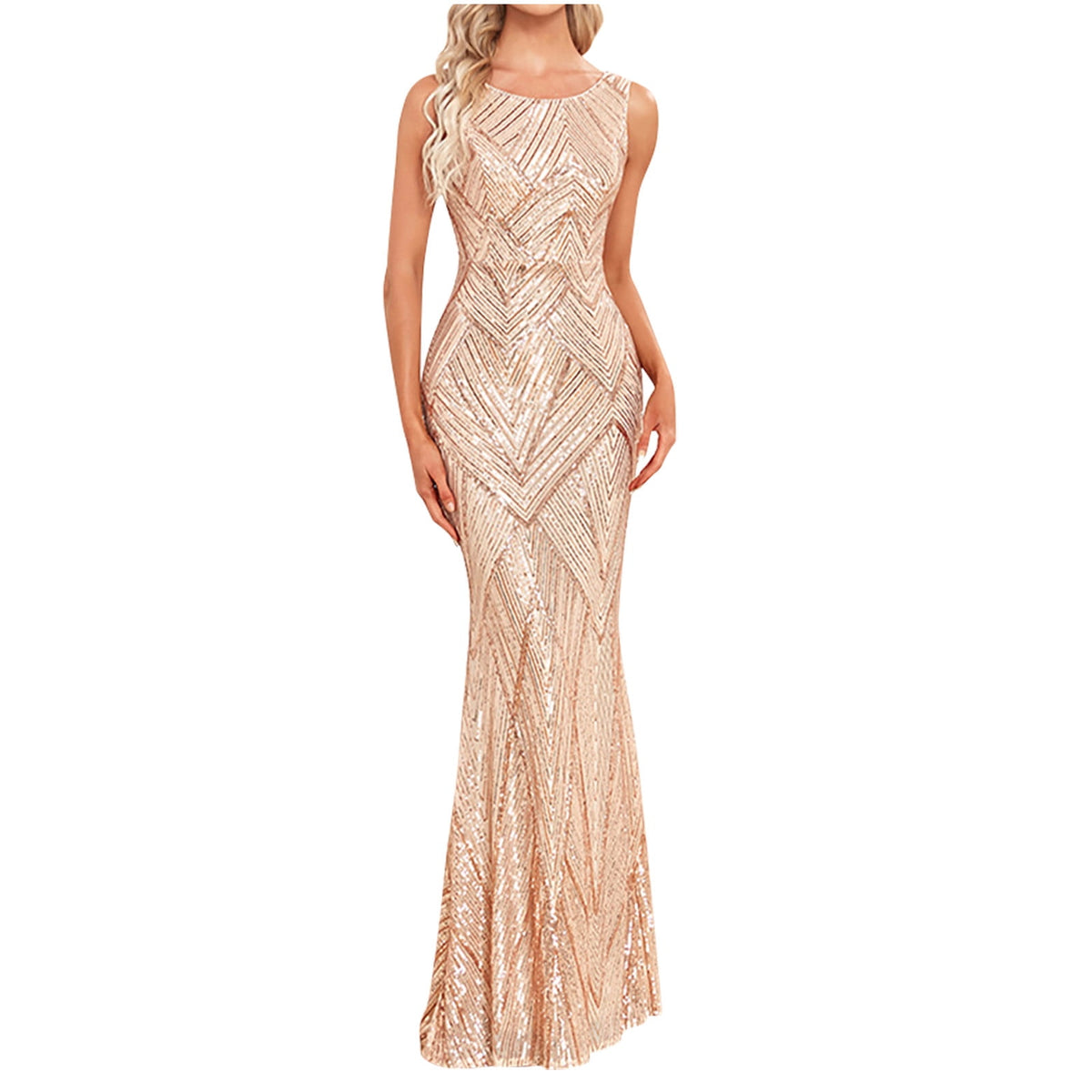 thumbnail image 1 of Winter Cocktail Dress Elegant Dresses For Women Sleeveless Prom Dresses for Women 2023 Formal Evening Party Dresses Bridesmaid Dresses Gold Prom Dress, 1 of 7