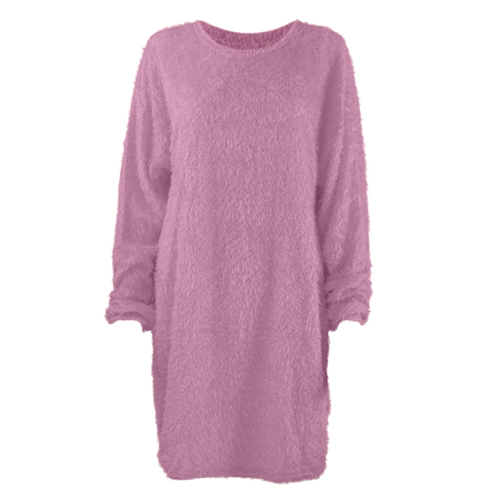 thumbnail image 4 of 2025 Women Winter Sweater Knit Long Sleeve Short Dress Turtleneck Warm Long Sleeve Creme Color Dresses for Pocket Birthday Mini Medium, 4 of 5