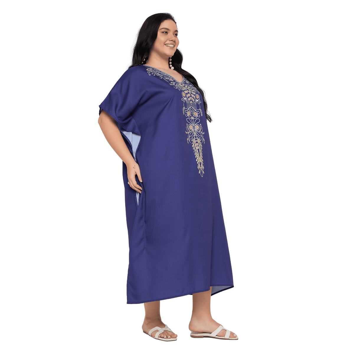thumbnail image 2 of Oussum Plus Size Caftan Dress for Women Summer Beach Caftan Swimsuit Cover up Long Maxi Dress Fits 1X to 3X, 2 of 7