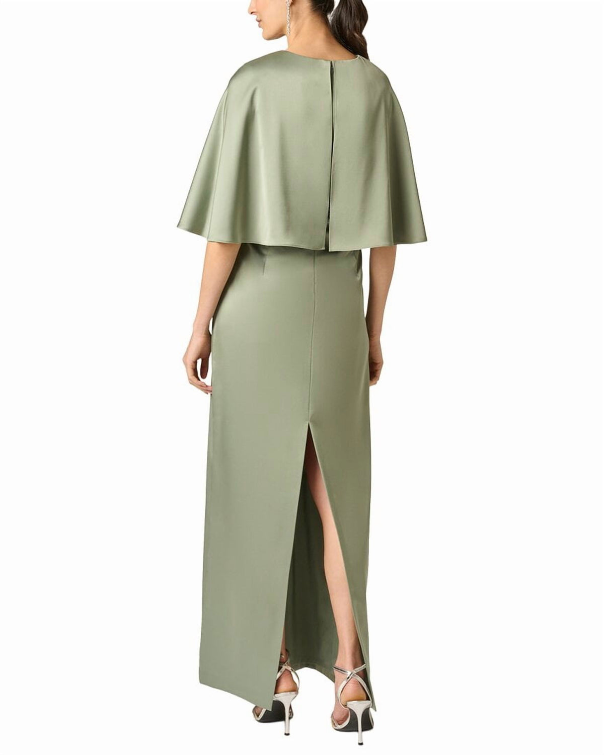 thumbnail image 2 of Aidan Mattox womens Crepe Back Satin Long Dress, 10, 2 of 4
