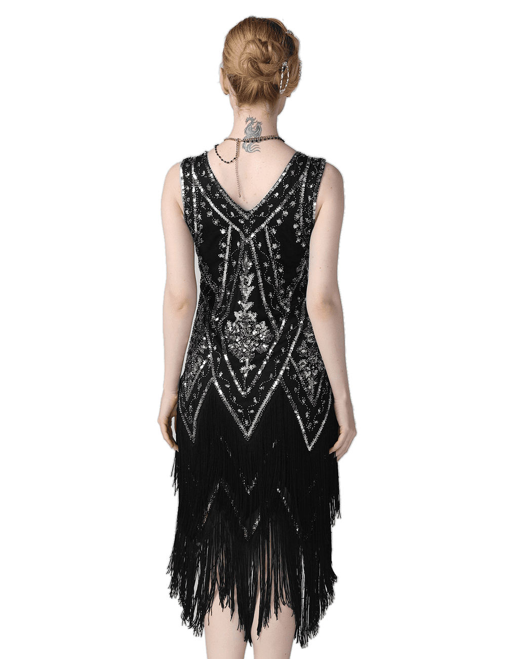 thumbnail image 4 of PrettyGuide Women's 1920s Flapper Dress Vintage Swing Fringed Gatsby Roaring 20s Dress, 4 of 6