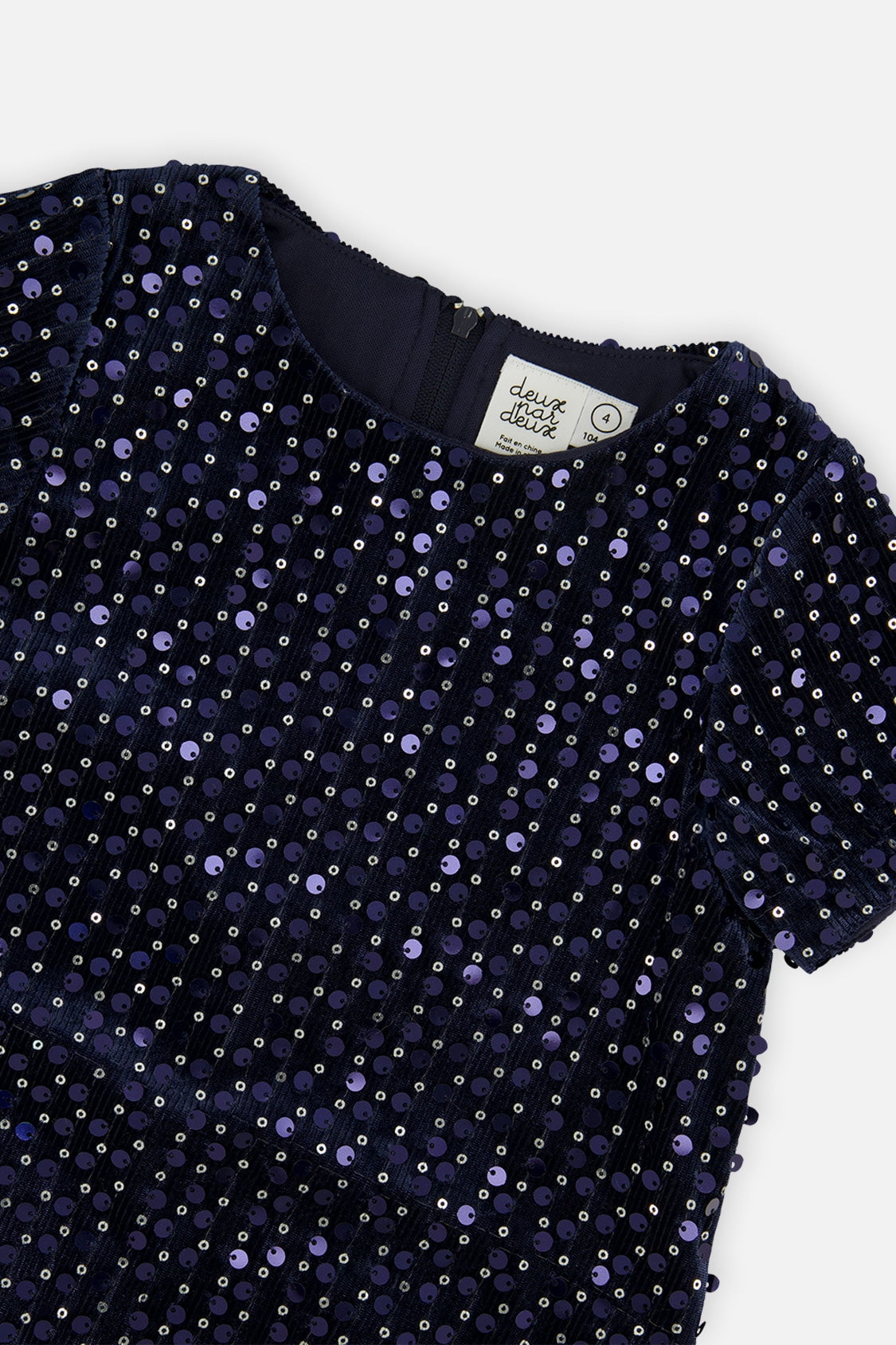 thumbnail image 6 of Deux Par Deux Girl Short Sleeve A-Line Dress Dark Blue, 6 of 6