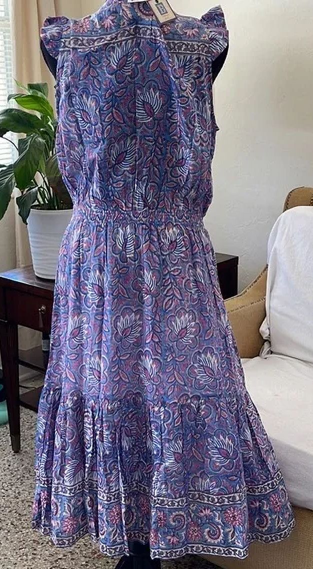 thumbnail image 2 of Alicia Bell BLUE MULTI Women's Midi Printed Dress, US Small/4, 2 of 2
