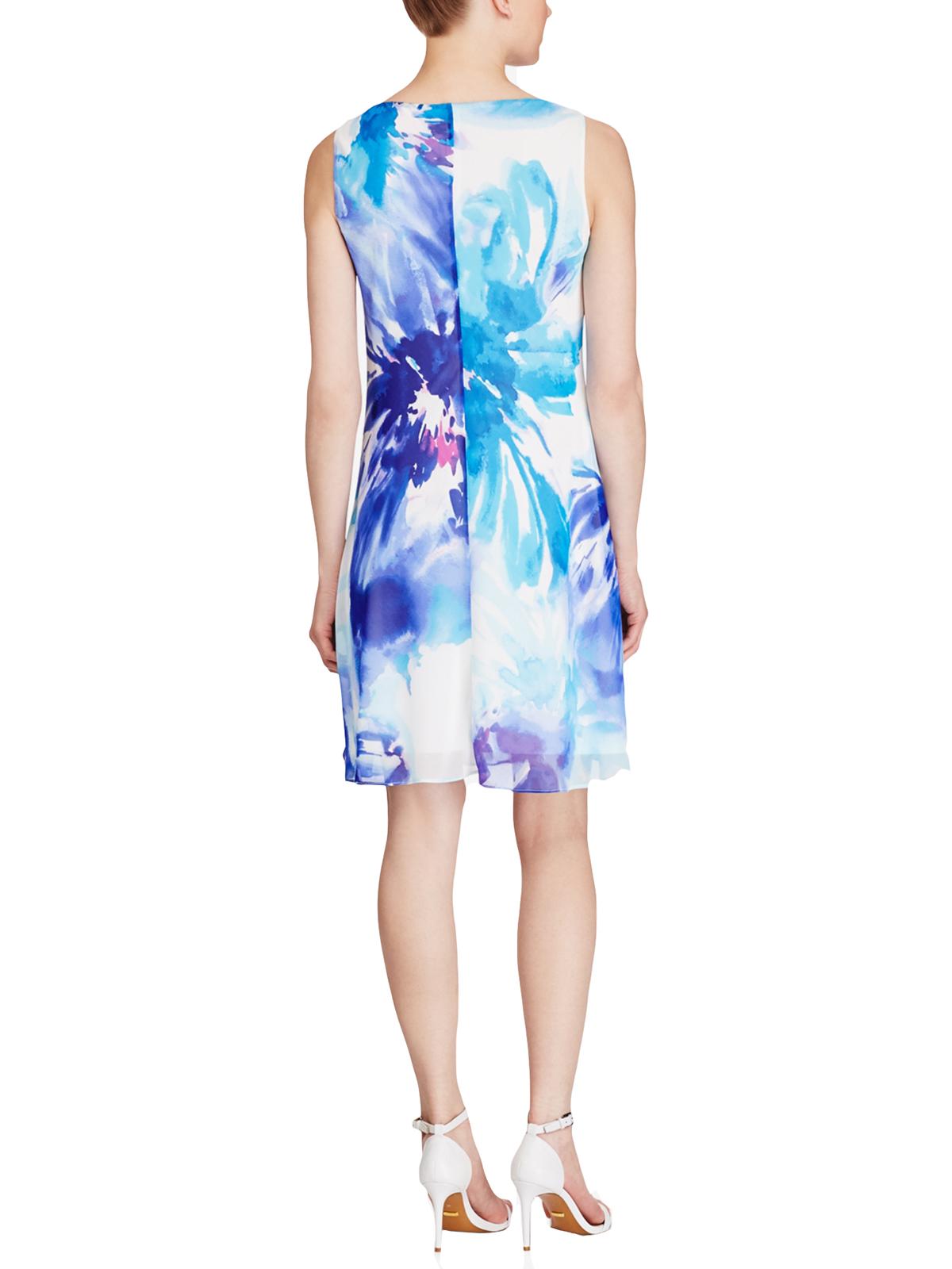 thumbnail image 2 of AMERICAN LIVING $79 Womens New 1624 Blue Floral Sleeveless Shift Dress 12 B+B, 2 of 2