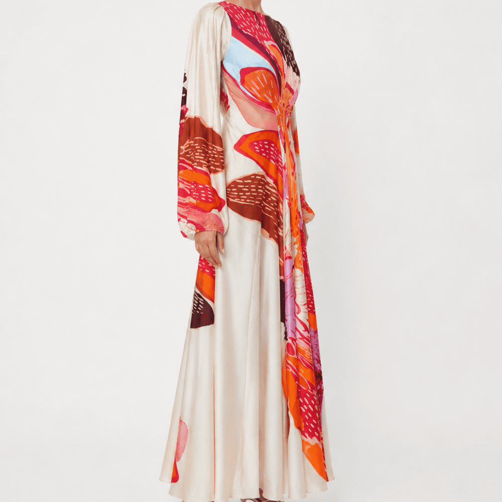 thumbnail image 2 of POPPI Women's Anthea Floral Print A-Line Midi Dress, Full Sleeves, Size M, 2 of 7