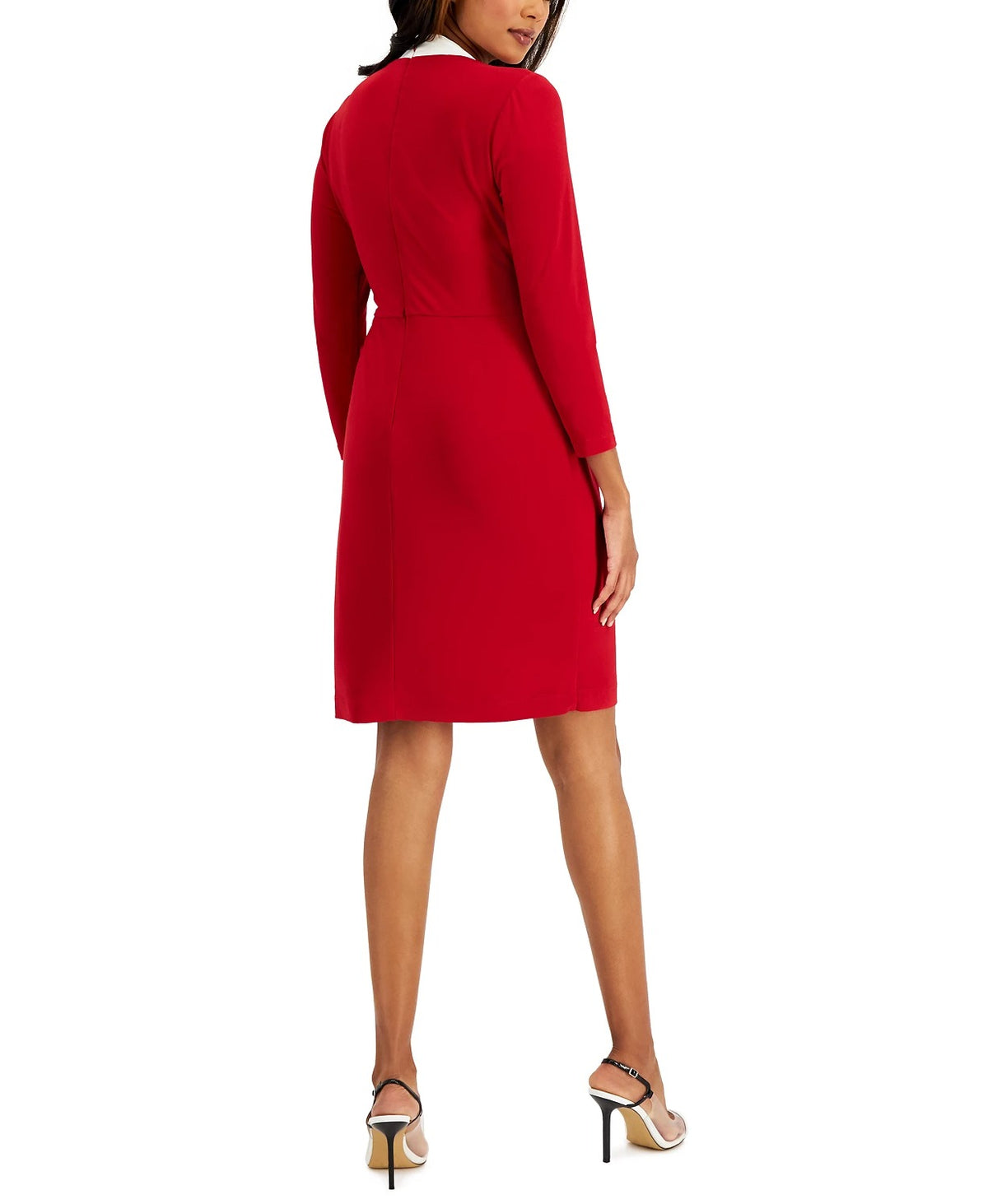 thumbnail image 4 of Kasper Womens Colorblock Midi Wrap Dress, 4 of 4