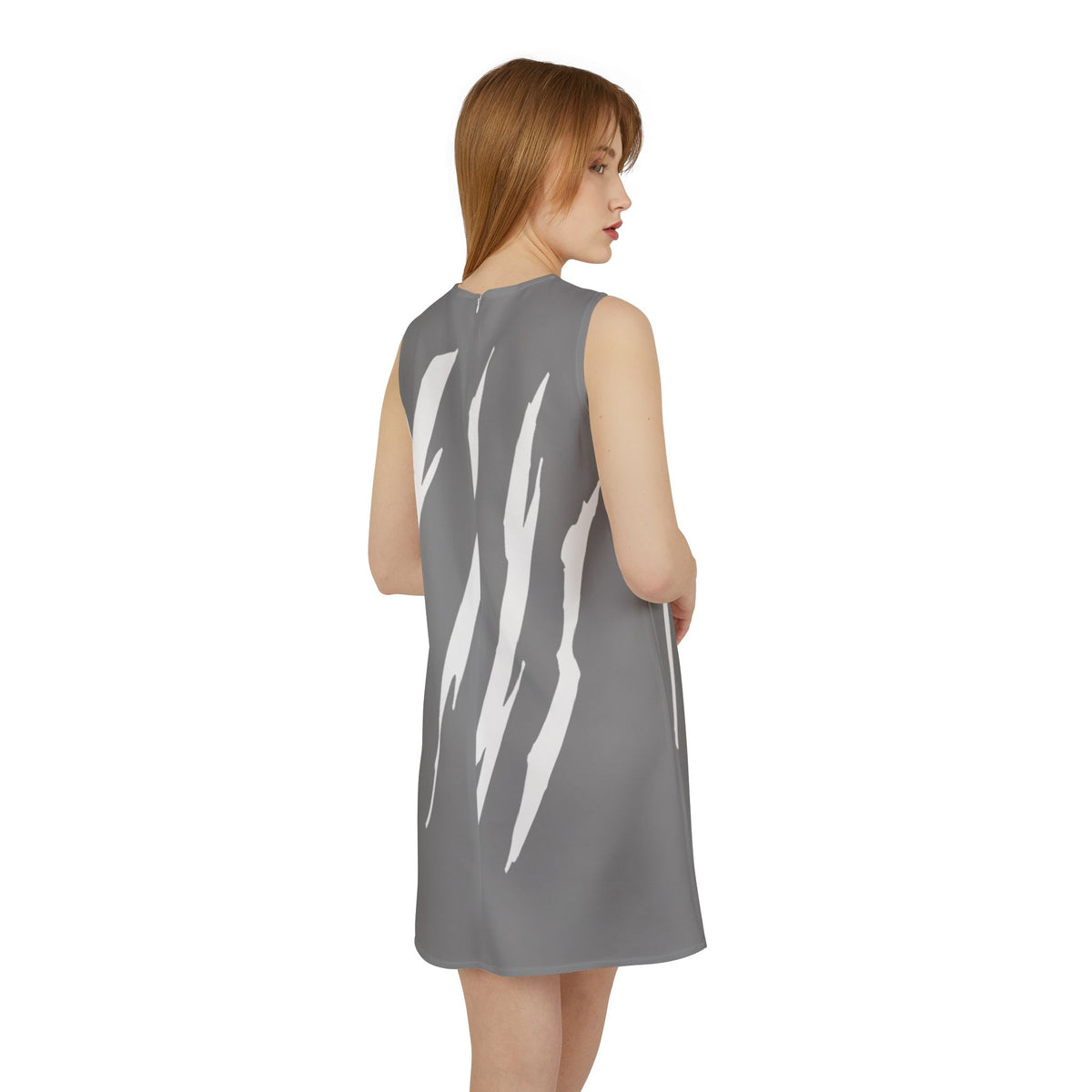 thumbnail image 4 of Effete Feline Claw Marks Scratch A-line Sleeveless Dress (AOP), 4 of 6