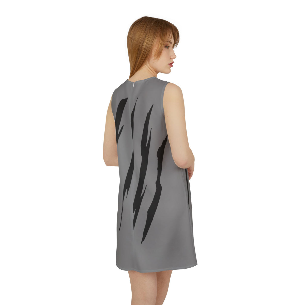 thumbnail image 4 of Effete Feline Claw Marks Scratch A-line Sleeveless Dress (AOP), 4 of 6